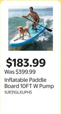 Walmart Inflatable Paddle Board 10FT W Pump offer
