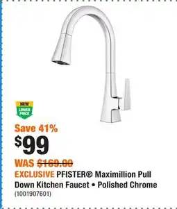 Home Depot EXCLUSIVE PFISTER Maximillion Pull Down Kitchen Faucet • Polished Chrome offer
