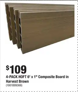 Home Depot 4-PACK HOFT 6' x 1 Composite Board in Harvest Brown offer