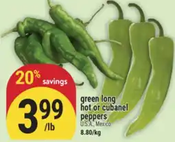 Marché Adonis GREEN LONG HOT OR CUBANEL PEPPERS offer