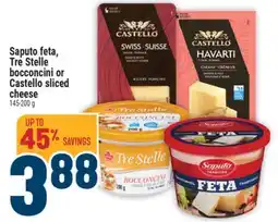 Marché Adonis Saputo feta, Tre Stelle bocconcini or Castello sliced cheese offer