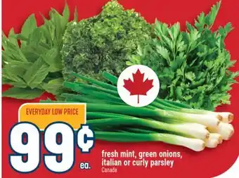 Marché Adonis FRESH MINT, GREEN ONIONS, ITALIAN OR CURLY PARSLEY offer