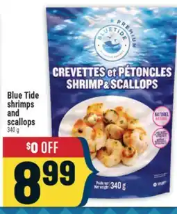Marché Adonis Blue Tide shrimps and scallops offer