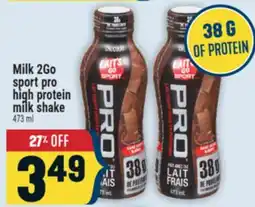 Marché Adonis Milk 2Go sport pro high protein milk shake offer