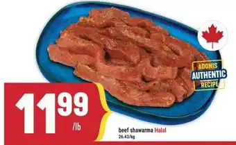 Marché Adonis BEEF SHAWARMA HALAL offer