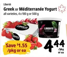 Farm Boy Liberté Greek or Méditerranée Yogurt offer
