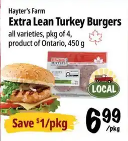 Farm Boy Hayter's Farm Extra Lean Turkey Burgers offer