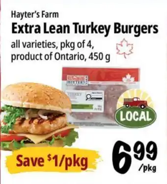 Farm Boy Hayter's Farm Extra Lean Turkey Burgers offer