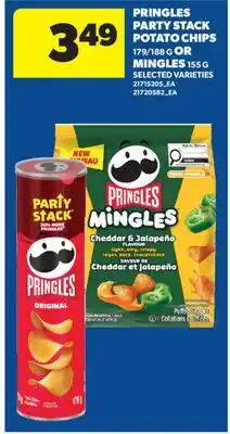 Real Canadian Superstore PRINGLES PARTY STACK POTATO CHIPS, 179/188 G OR MINGLES offer