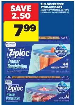 Real Canadian Superstore ZIPLOC FREEZER STORAGE BAGS, 32/44'S offer