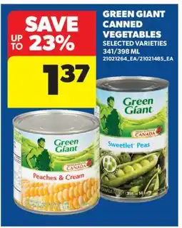 Real Canadian Superstore GREEN GIANT CANNED VEGETABLES, 341/398 ML offer