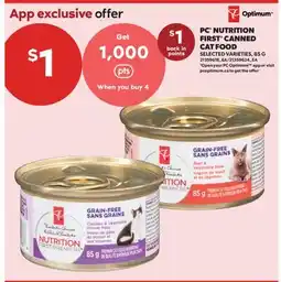 Real Canadian Superstore PC NUTRITION FIRST CANNED CAT FOOD offer