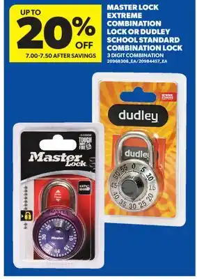 Real Canadian Superstore MASTER LOCK EXTREME COMBINATION LOCK OR DUDLEY SCHOOL STANDARD COMBINATION LOCK offer
