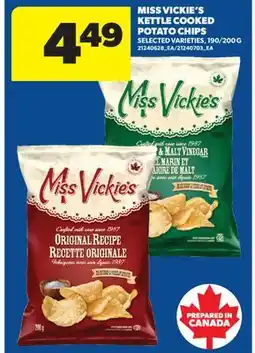 Real Canadian Superstore MISS VICKIE'S KETTLE COOKED POTATO CHIPS, 190/200 G offer