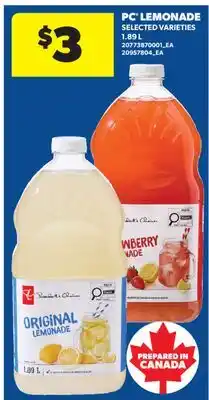 Real Canadian Superstore PC LEMONADE offer