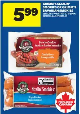 Real Canadian Superstore GRIMM'S SIZZLIN' SMOKIES OR GRIMM'S BAVARIAN SMOKIES offer