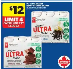 Real Canadian Superstore PC ULTRA SHAKES READY TO DRINK SHAKES offer