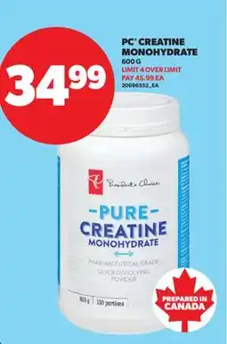 Real Canadian Superstore PC CREATINE MONOHYDRATE offer