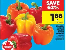 Real Canadian Superstore ORANGE, RED OR YELLOW SWEET PEPPERS offer