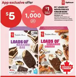 Real Canadian Superstore PC LOADS OF NOVELTIES ICE CREAM BARS, 4'S offer
