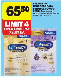 Real Canadian Superstore ENFAMIL A+ NEUROPRO BABY FORMULA POWDER REFILLS, 862/890 G offer
