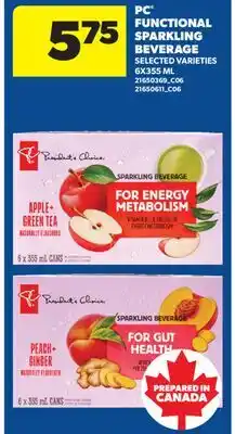 Real Canadian Superstore PC FUNCTIONAL SPARKLING BEVERAGE offer