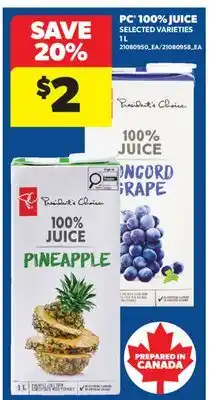 Real Canadian Superstore PC 100% JUICE offer
