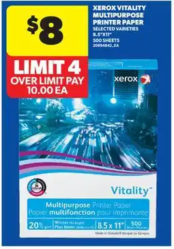 Real Canadian Superstore XEROX VITALITY MULTIPURPOSE PRINTER PAPER, 8.5X11 500 SHEETS offer
