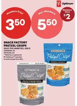 Real Canadian Superstore SNACK FACTORY PRETZEL CRISPS offer