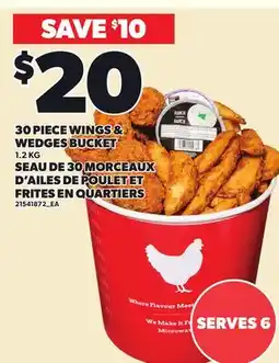 Independent Grocer 30 PIECE WINGS & WEDGES BUCKET offer