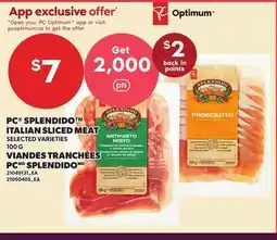Independent Grocer PC SPLENDIDO ITALIAN SLICED MEAT offer