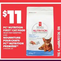 Independent Grocer PC NUTRITION FIRST CAT FOOD offer