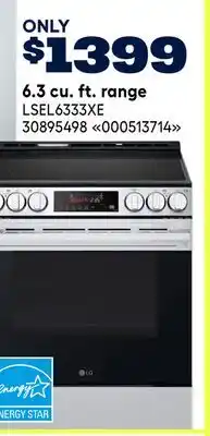 RONA LG 6.3 cu. ft. range offer