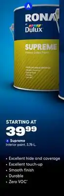 RONA Dulux Supreme Interior paint offer