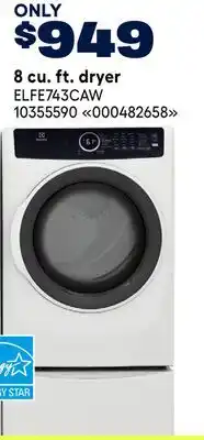 RONA Electrolux 8 cu. ft. dryer offer
