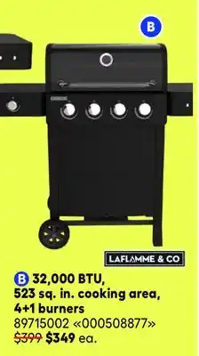 RONA LAFLAMME & CO. propane gas grills 32,000 BTU, 523 sq. in. cooking area, 4+1 burners offer