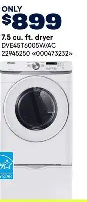 RONA 7.5 cu. ft. dryer offer