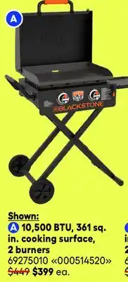 RONA Blackstone 10,500 BTU, 361 sq. in. cooking surface, 2 burners 22 propane gas griddles offer