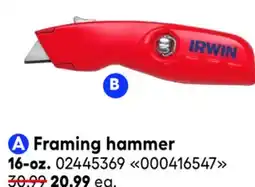 RONA Irwin Tools Framing hammer offer