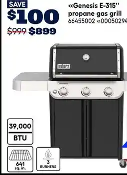 RONA WEBER Genesis E-315'' propane gas grill offer
