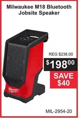 Atlas Tools & Machinery Milwaukee M18 Bluetooth Jobsite Speaker offer