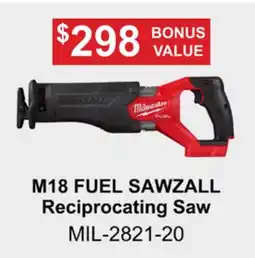 Atlas Tools & Machinery Milwaukee M18 FUEL SAWZALL Reciprocating Saw offer