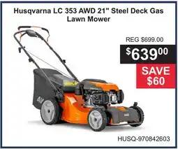Atlas Tools & Machinery Husqvarna LC 353 AWD 21 Steel Deck Gas Lawn Mower offer