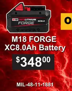 Atlas Tools & Machinery Milwaukee M18 FORGE XC8.0Ah Battery offer