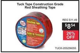Atlas Tools & Machinery Tuck Tape Construction Grade Red Sheathing Tape offer