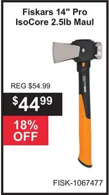 Atlas Tools & Machinery Fiskars 14 Pro IsoCore 2.5lb Maul offer