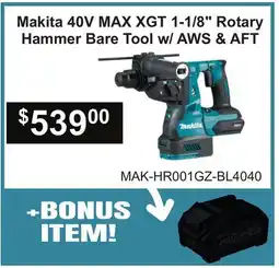 Atlas Tools & Machinery Makita 40V MAX XGT 1-1/8 Rotary Hammer Bare Tool w/ AWS & AFT offer