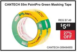 Atlas Tools & Machinery CANTECH 55m PaintPro Green Masking Tape offer