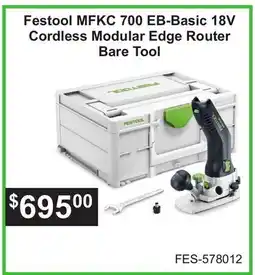 Atlas Tools & Machinery Festool MFKC 700 EB-Basic 18V Cordless Modular Edge Router Bare Tool offer