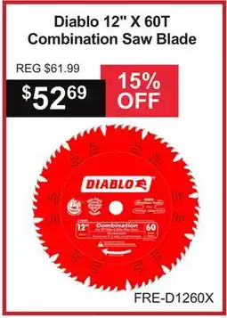 Atlas Tools & Machinery Diablo 12 X 60T Combination Saw Blade offer
